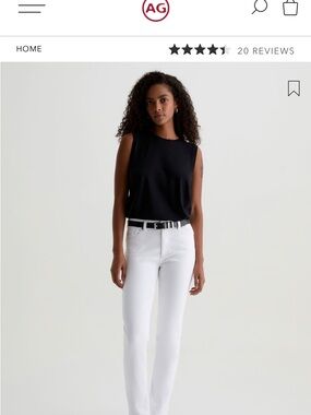 MARI High-Rise Slim Straight Jeans - White